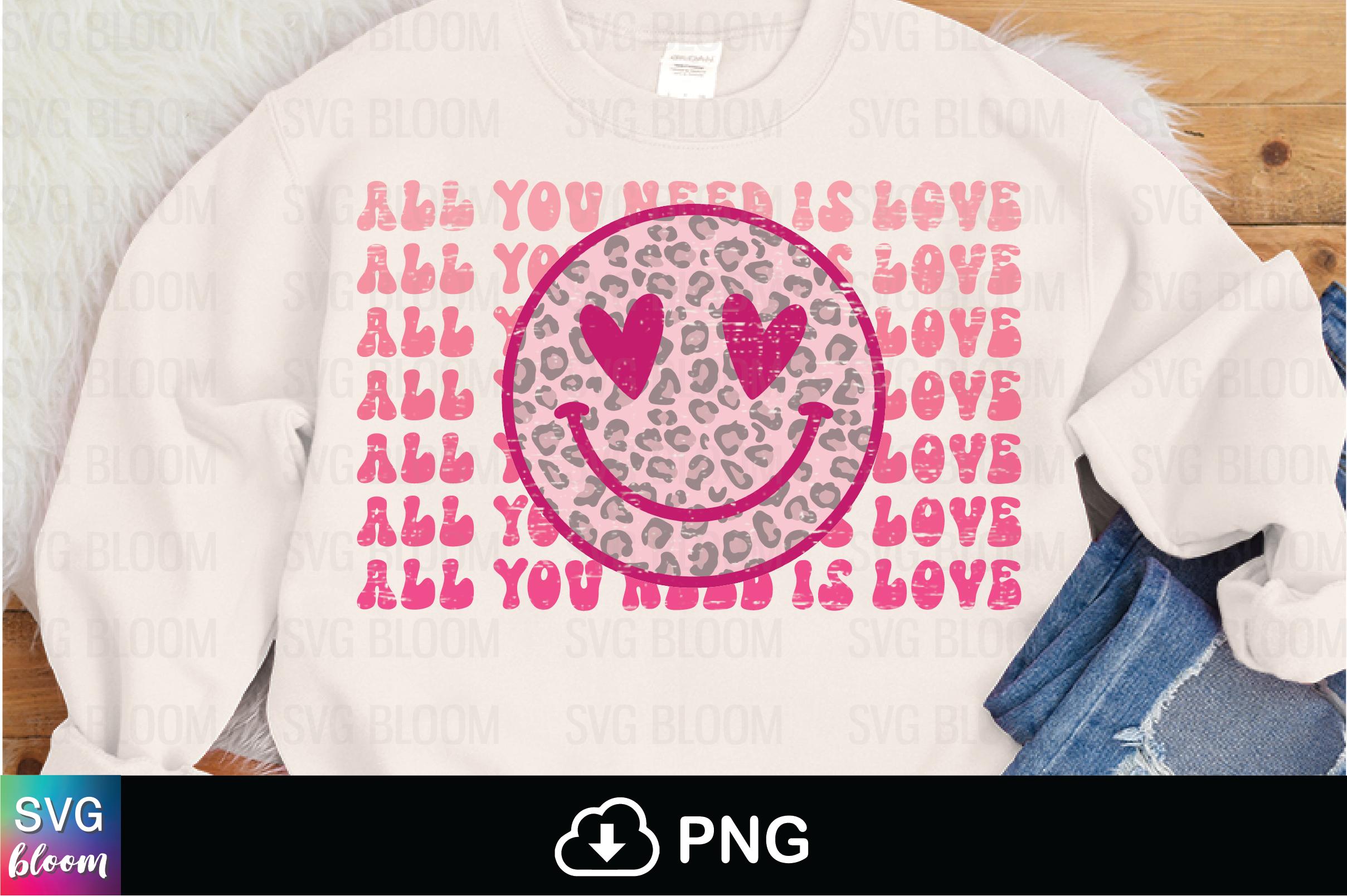 All You Need is Love Leopard Smiley Face