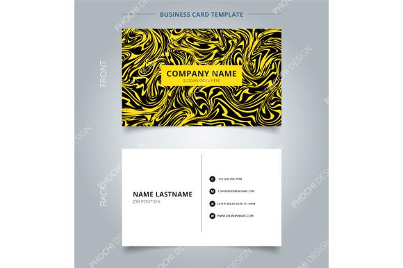 Business Name Card Yellow Marble Texture