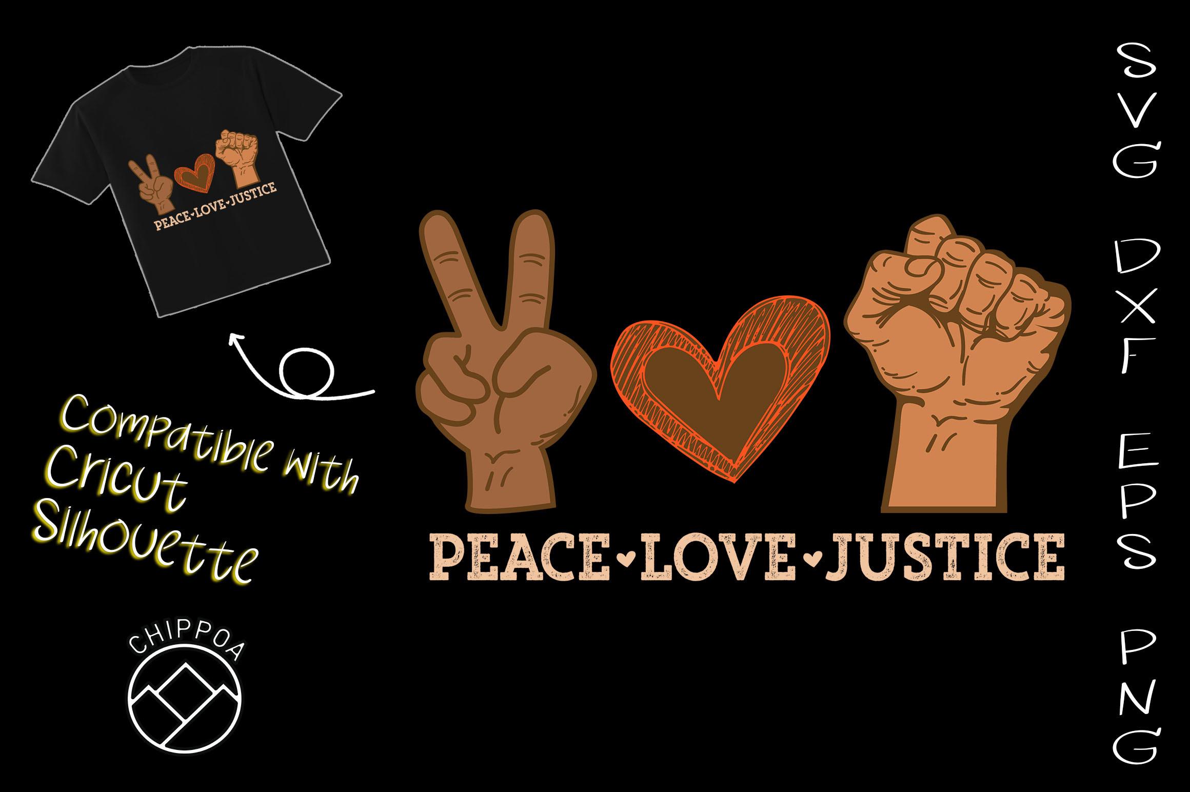 Peace Love Justice Fist BLM