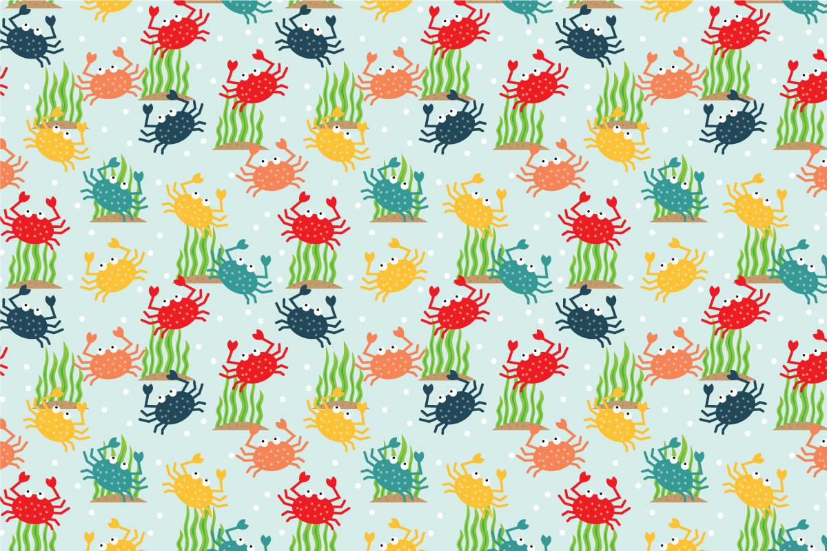 Crab Seamless Pattern Design