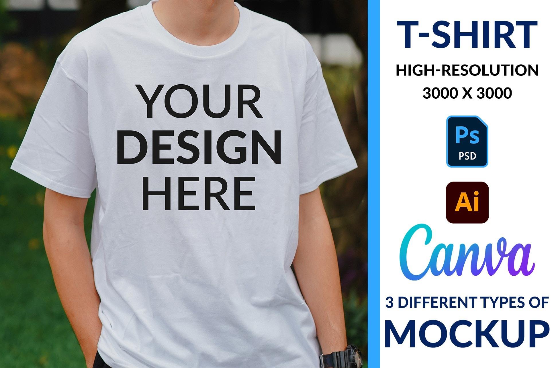 Young Male Model White T Shirt Mockup