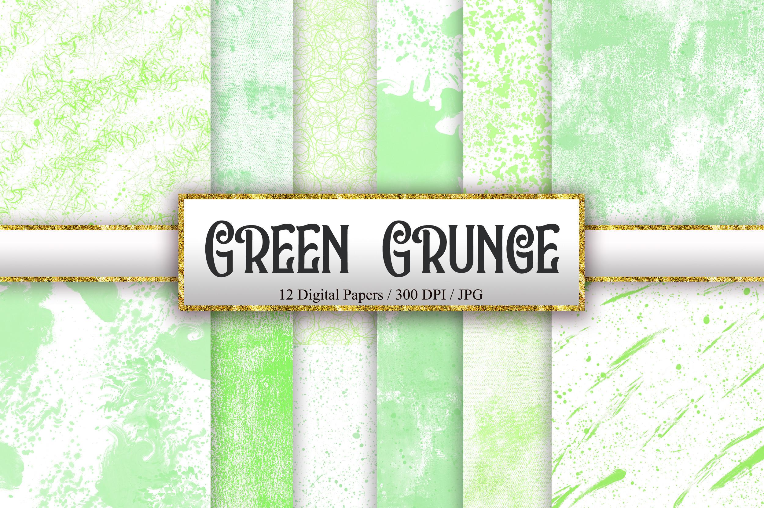 Green Grunge Texture Digital Papers