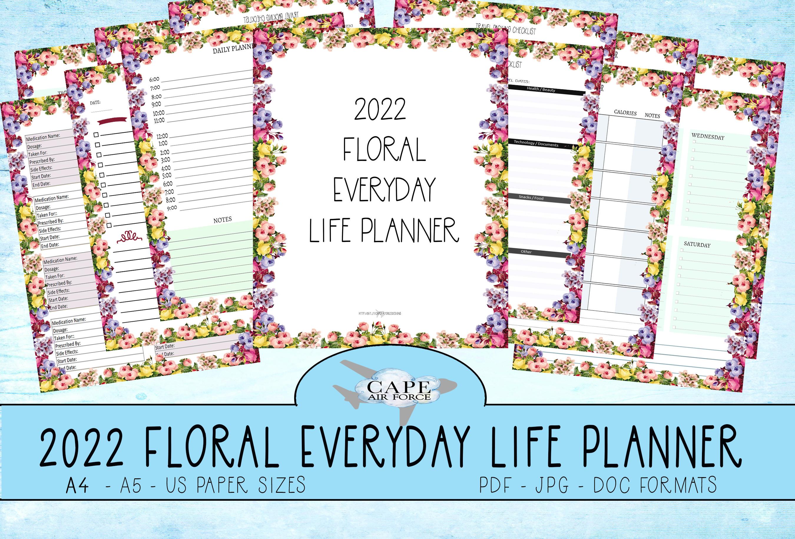 2022 Floral Everyday Life Planner