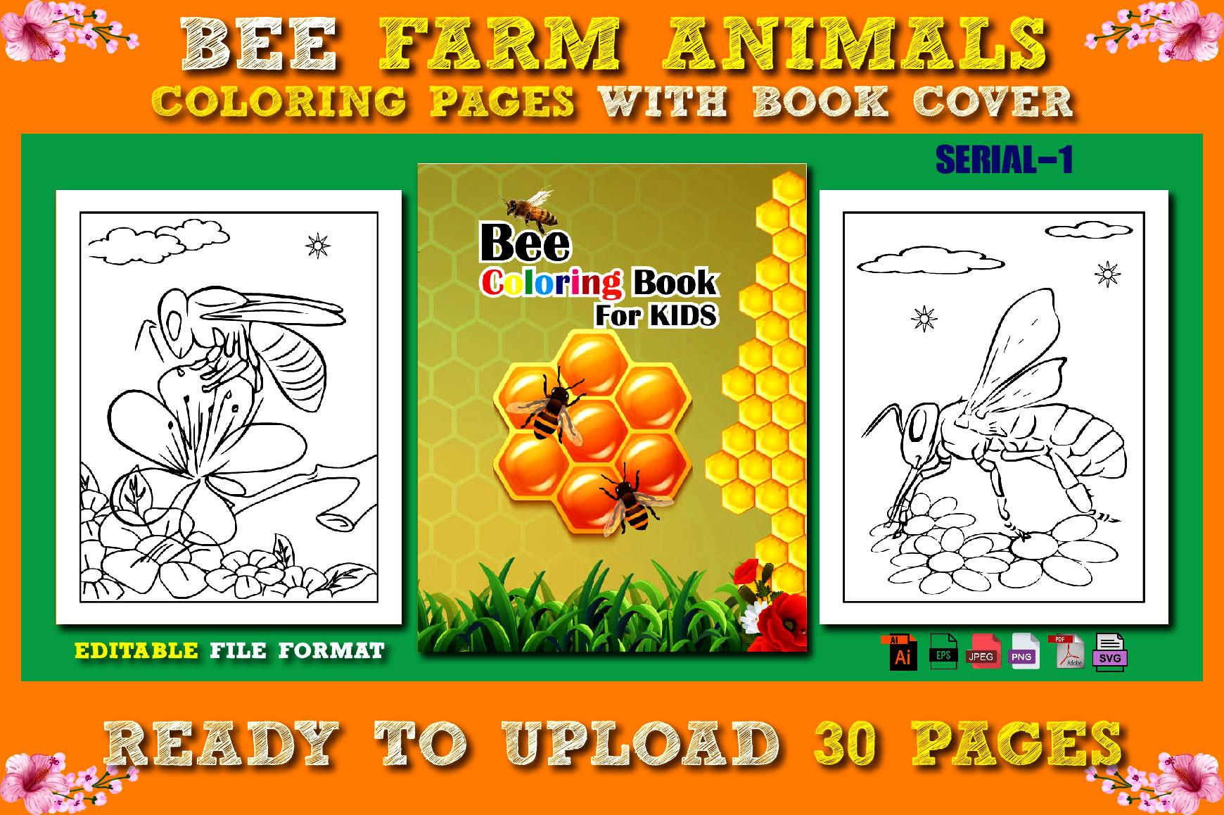 Bee Farm Animals Coloring Pages