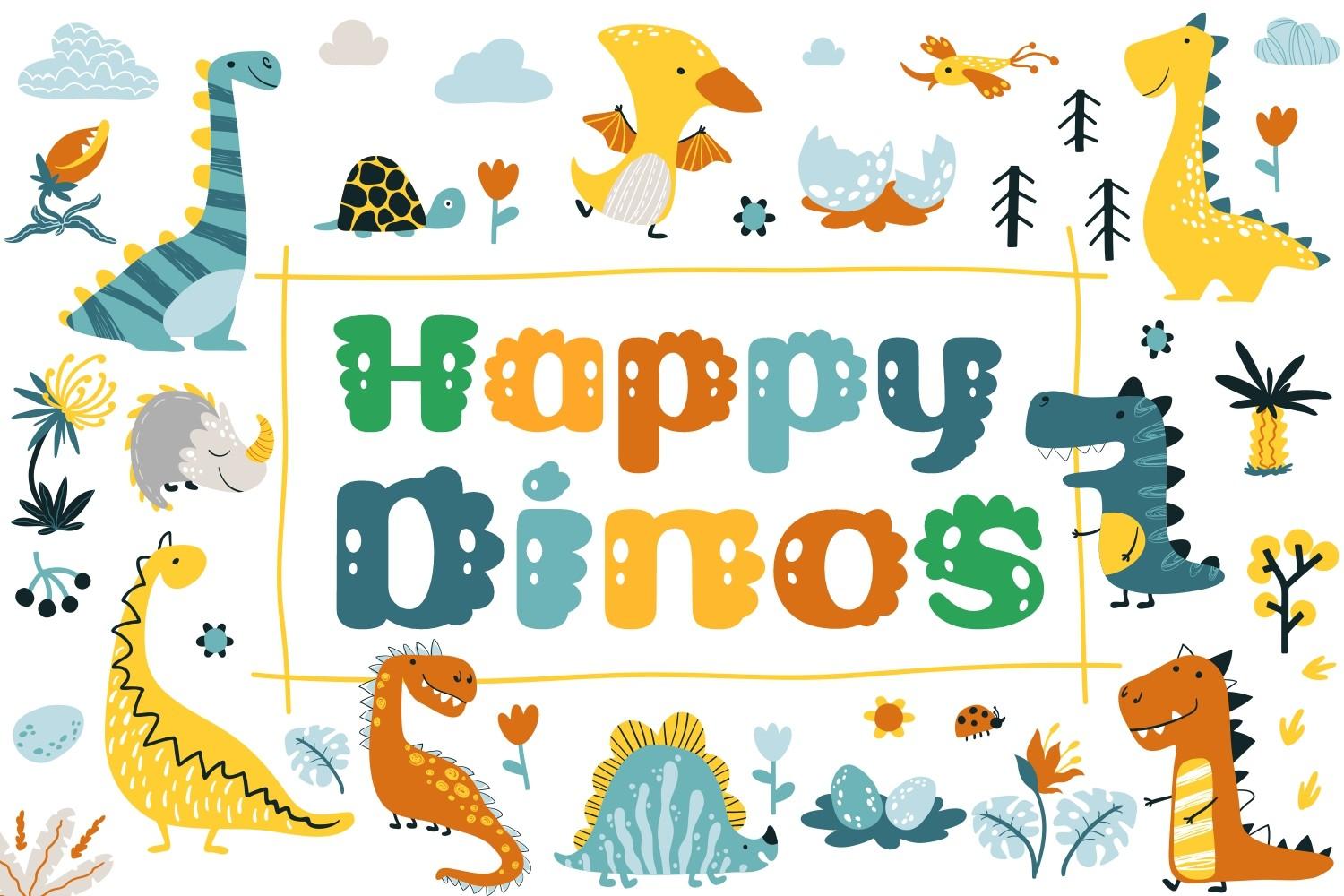 Happy Dinos Font