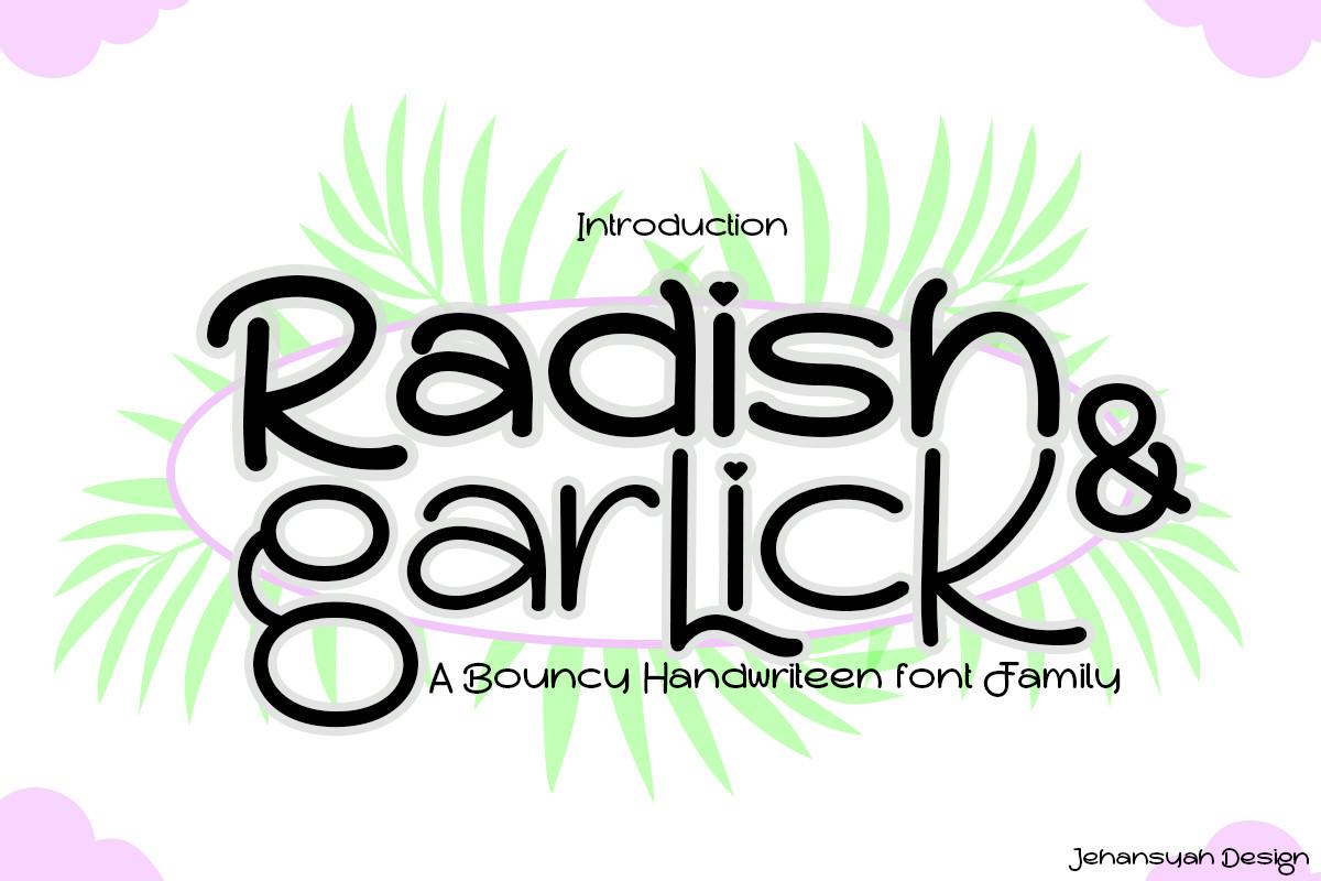 Radish and Garlick Font