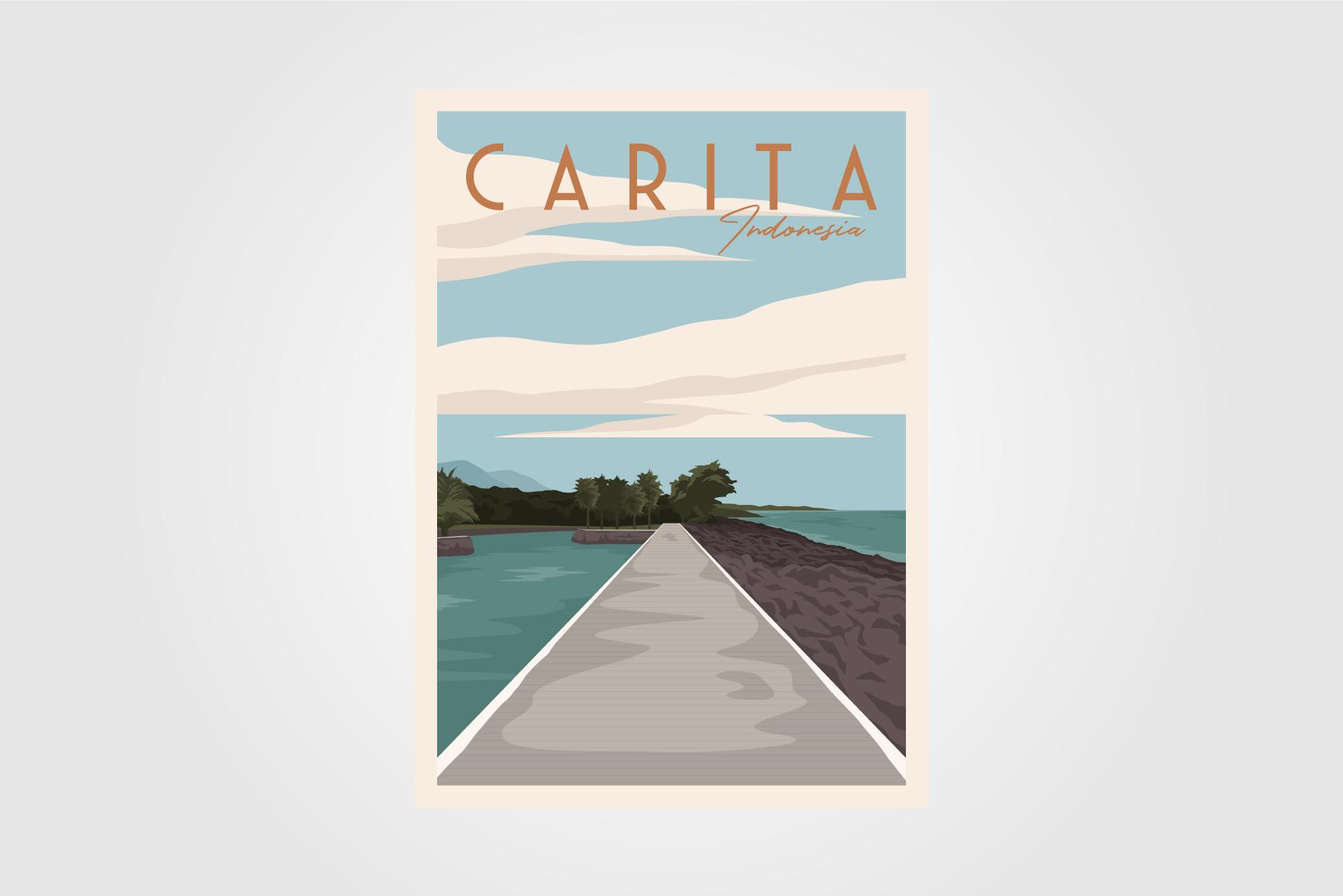 Carita Beach Travel Vintage Poster