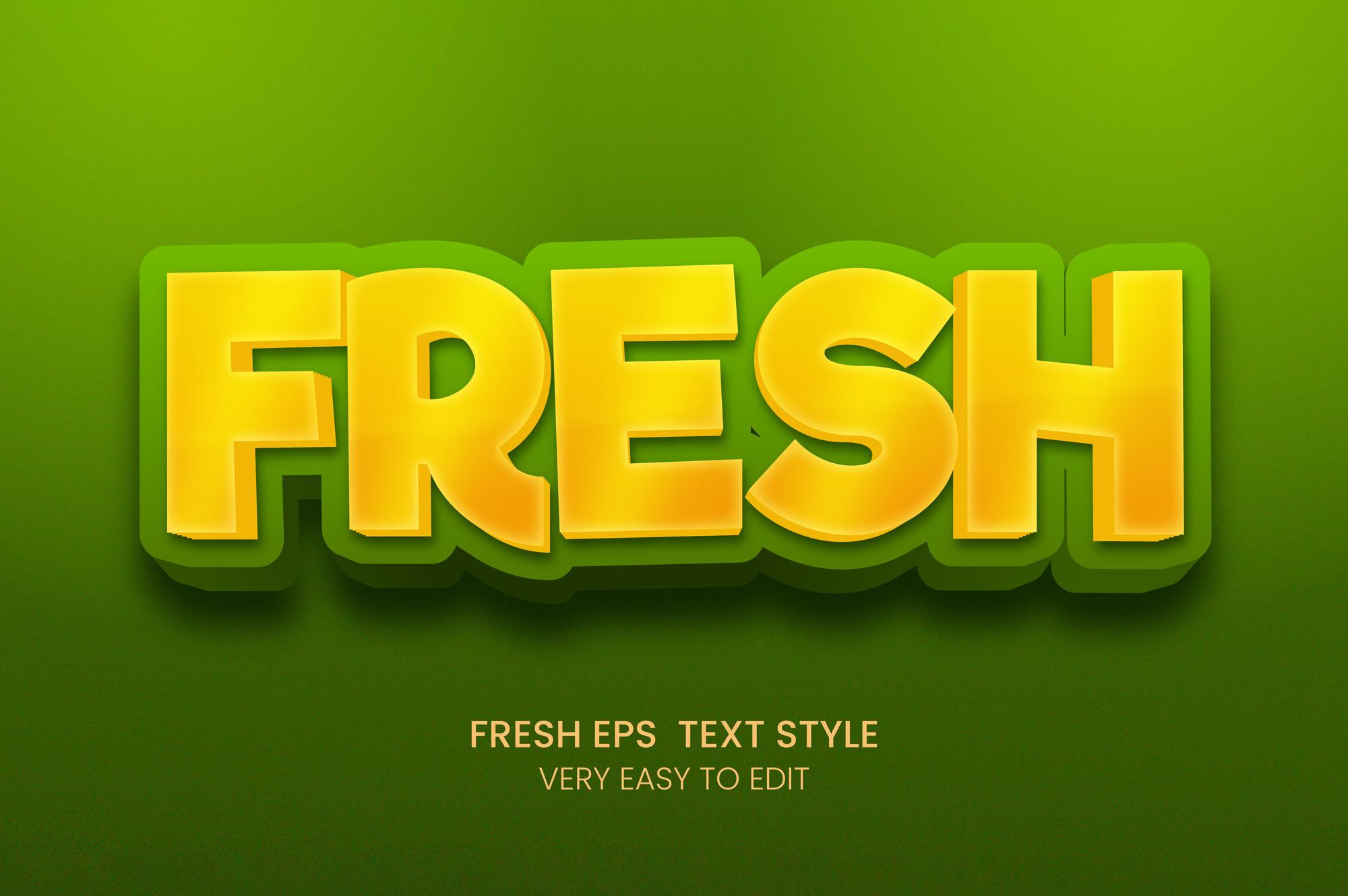 Fresh Yellow Green Bold Text Effect