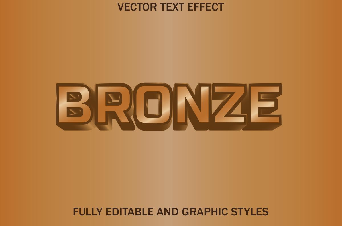 Bronze Text Effect on Brown Background.