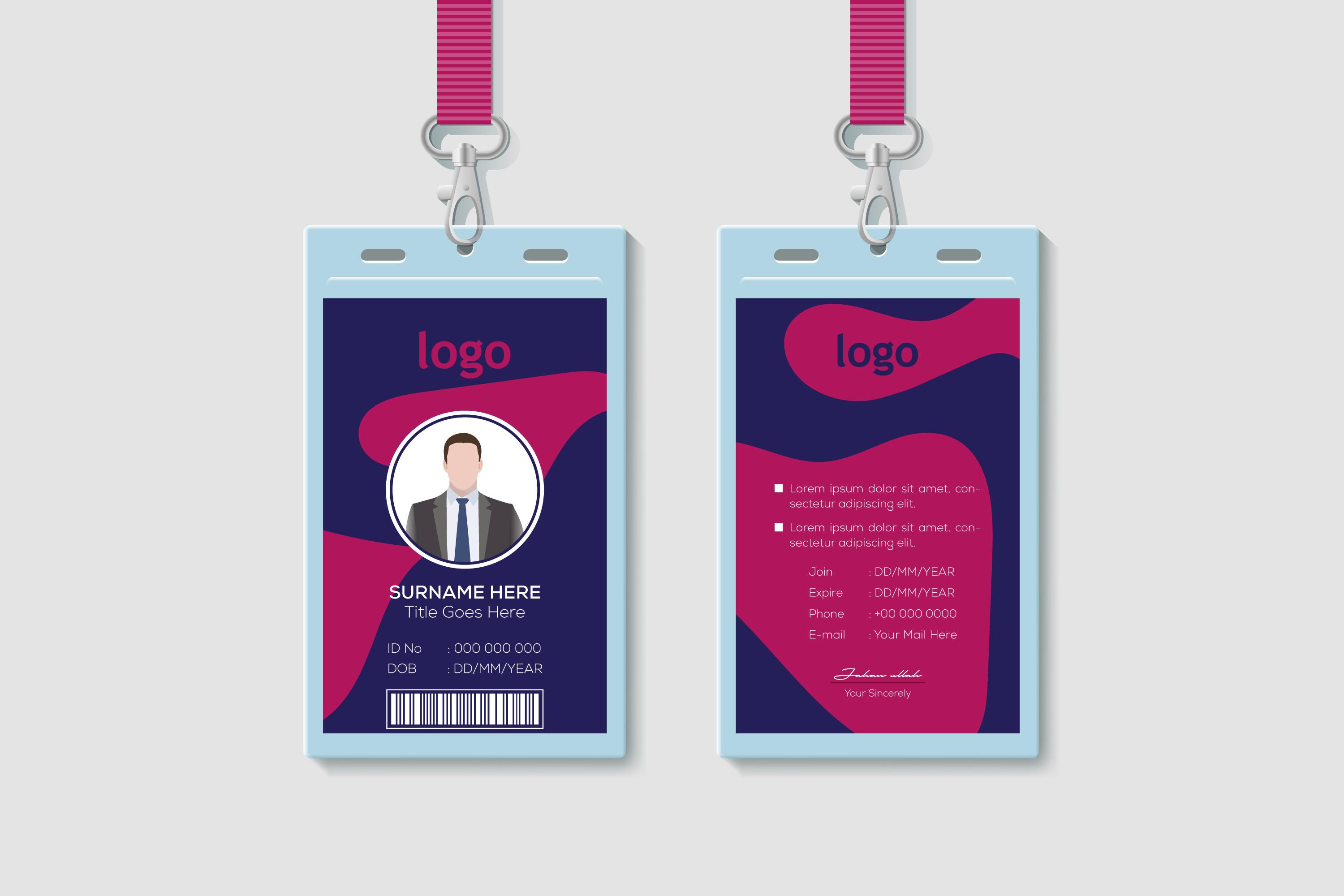 Identity Card Design with Waves Shape