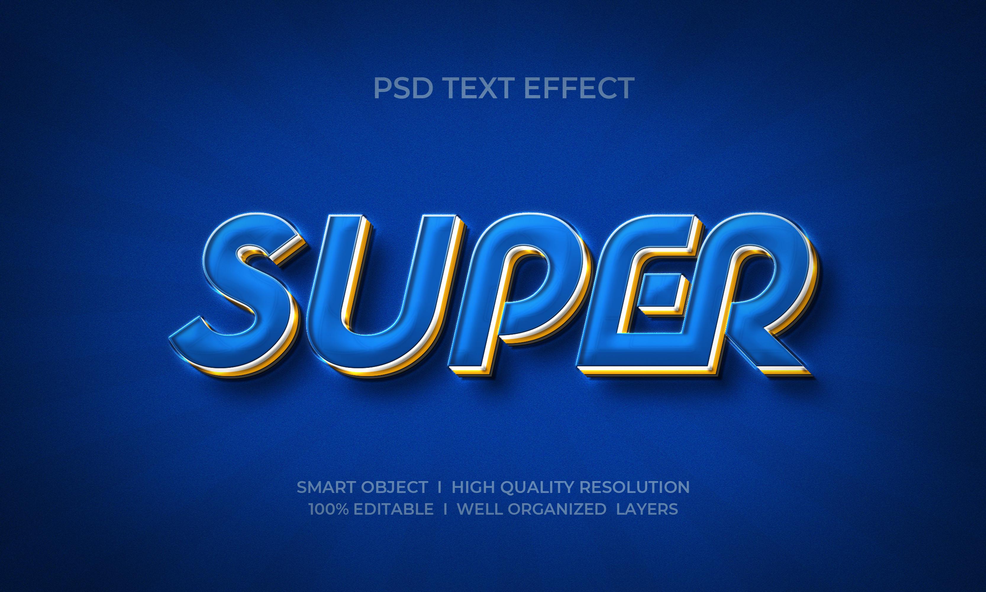 Super 3d Text Effect Template