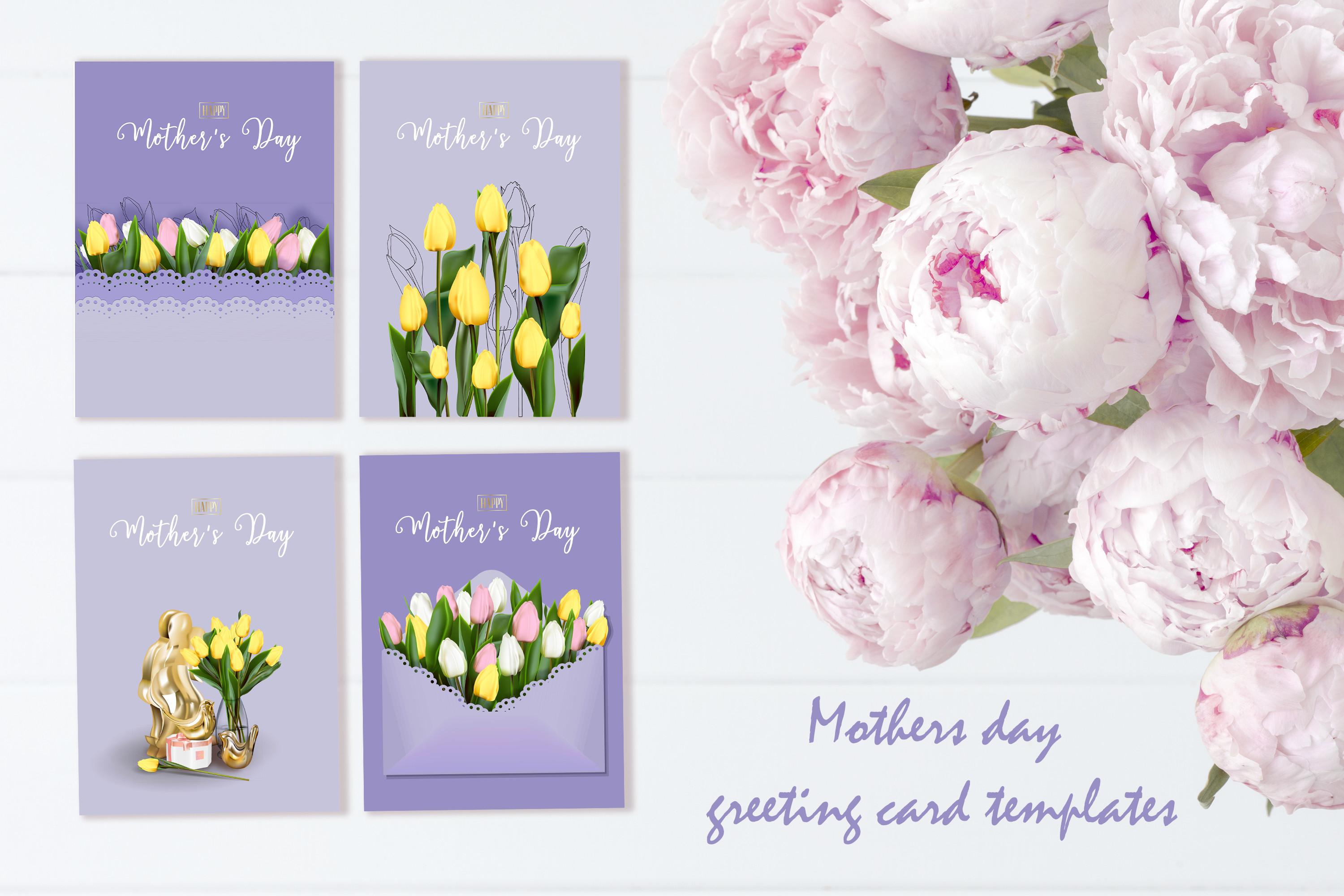 Mother's Day Greeting Cards AI,EPS,PNG,J
