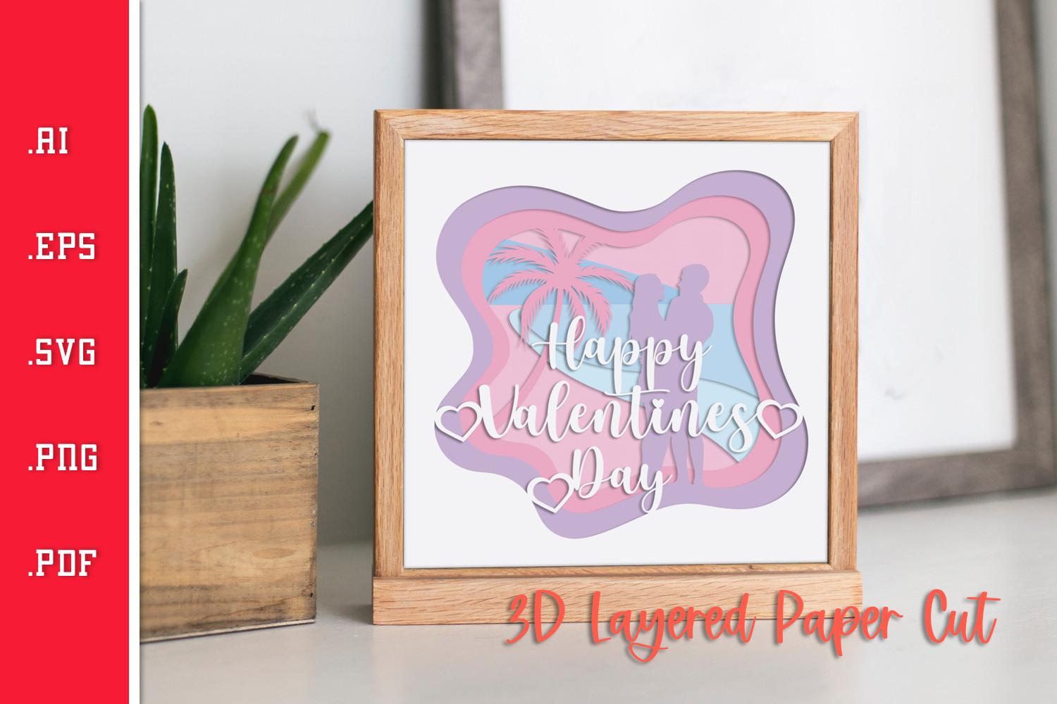 Happy Valentines Day 5 - 3D Paper Cut