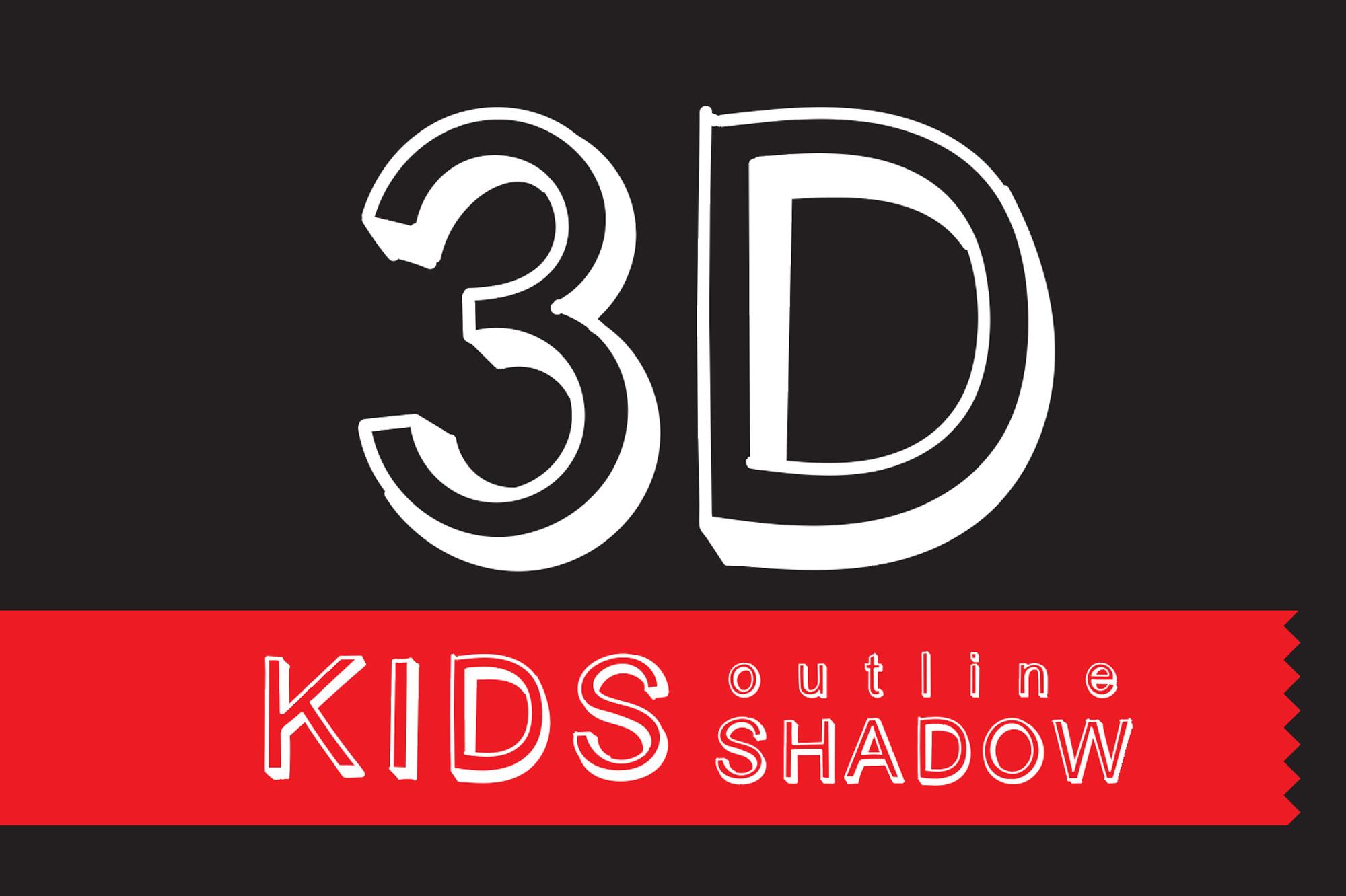 Kids 3D Outline Shadow Font