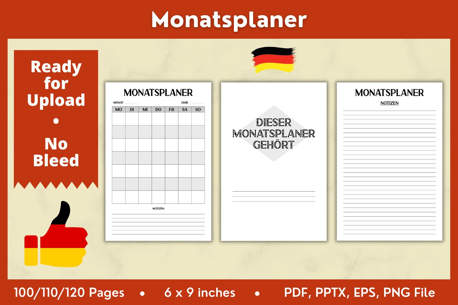 Monthly Planner German KDP Interior 6x9