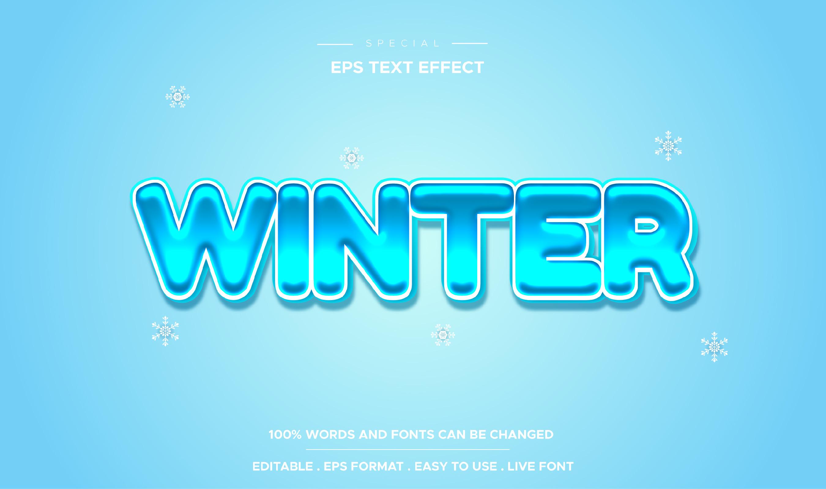 Text Effect Winter Style Editable