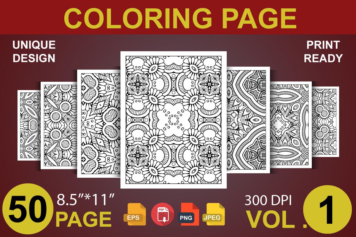 50 Adult Coloring Book Page KDP Interior