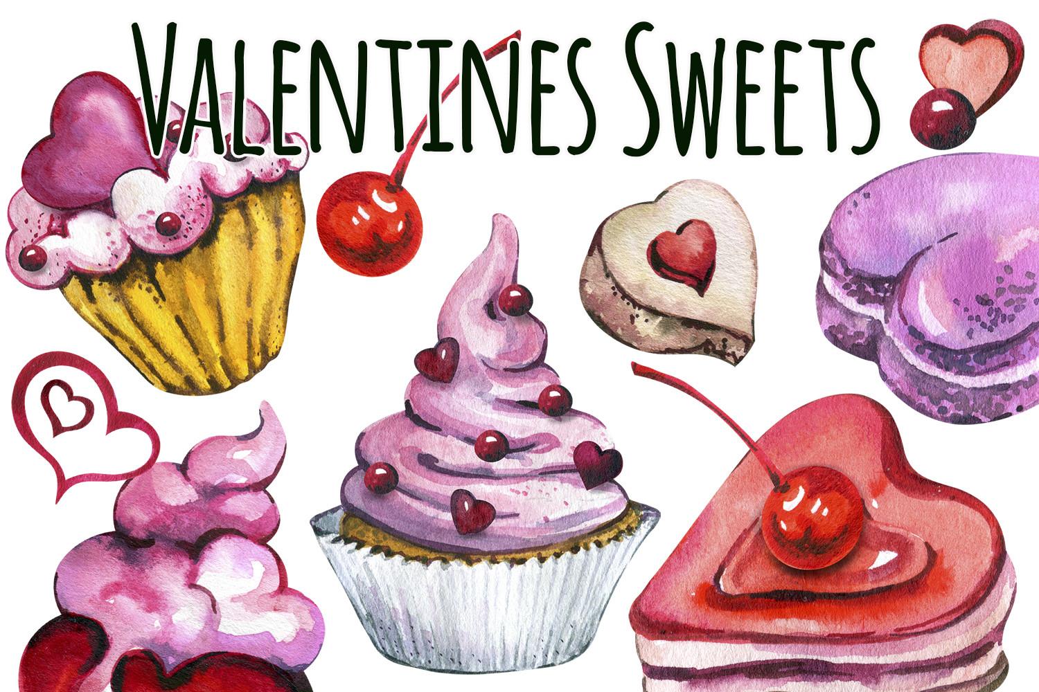 Valentines Sweets Clipart, Cupcake Png