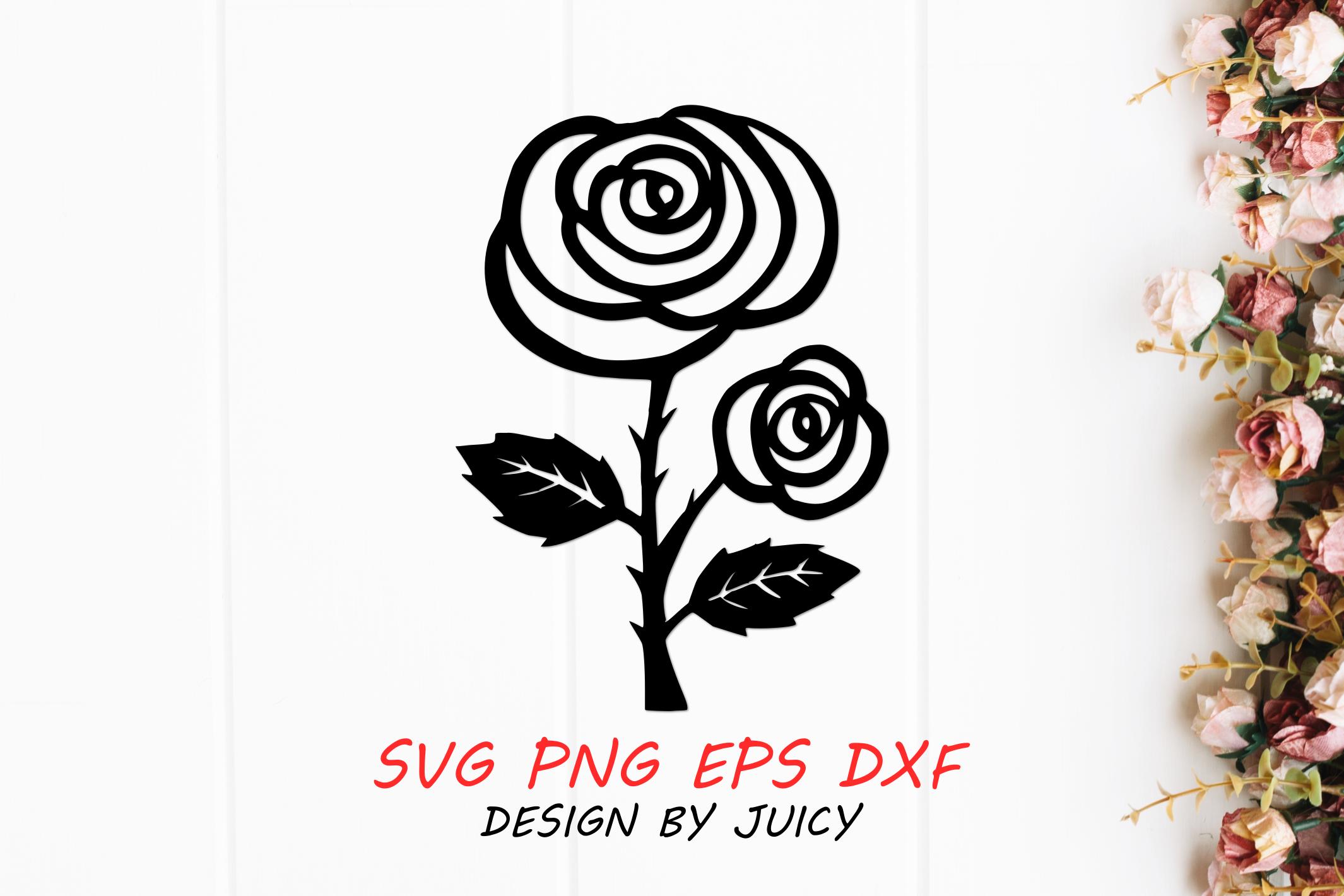 Rose on Stem with Thorn Svg for Cricut