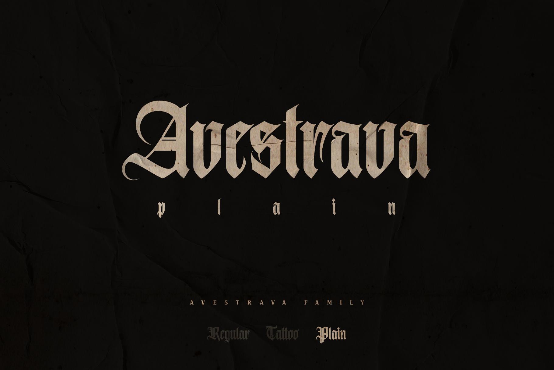 Avestrava Plain Font