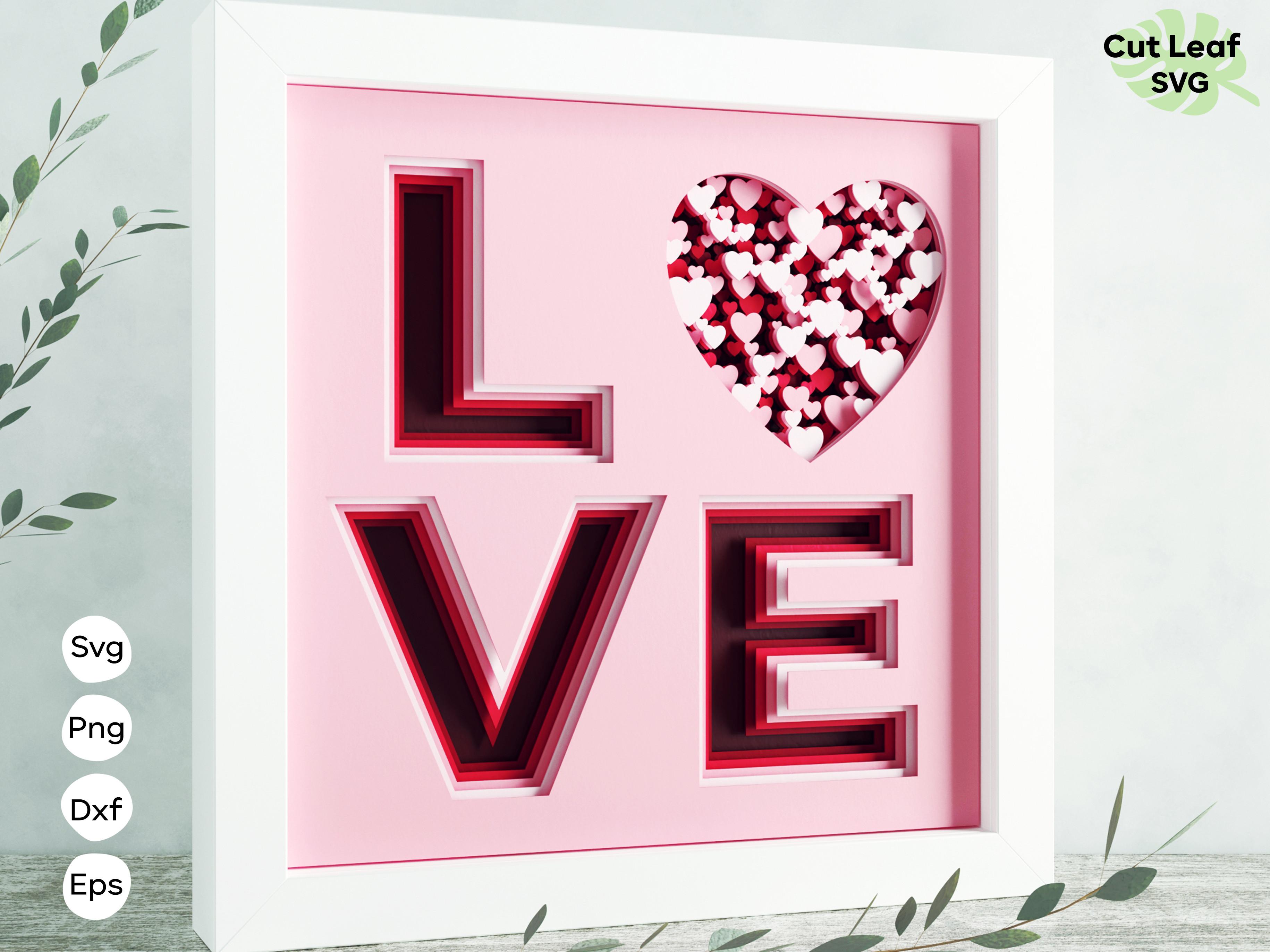 3d Love Shadow Box, Valentine, Heart