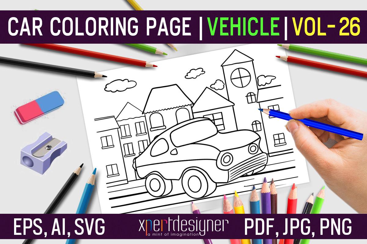 Car Coloring Page | Vehicle | Vol - 26