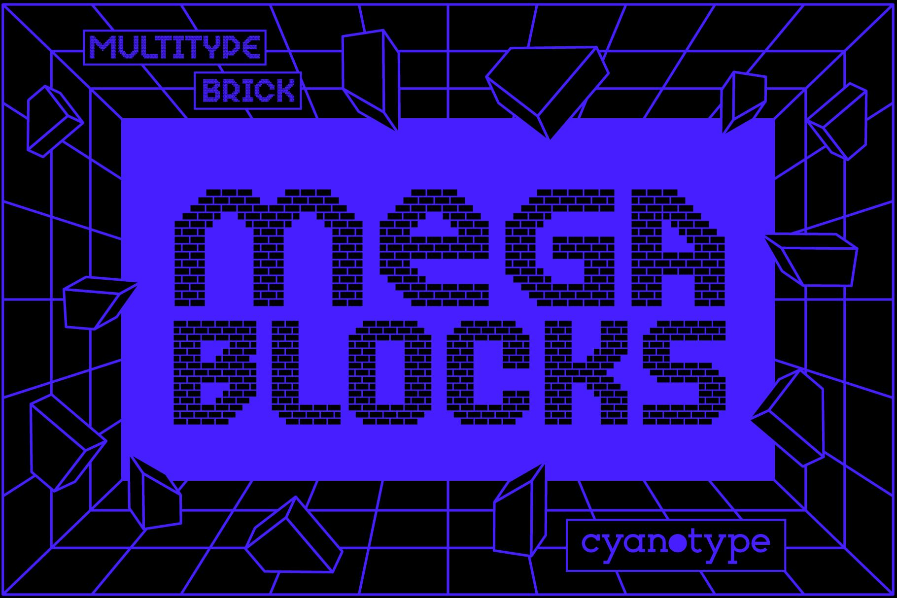 MultiType Brick Mega Blocks Font