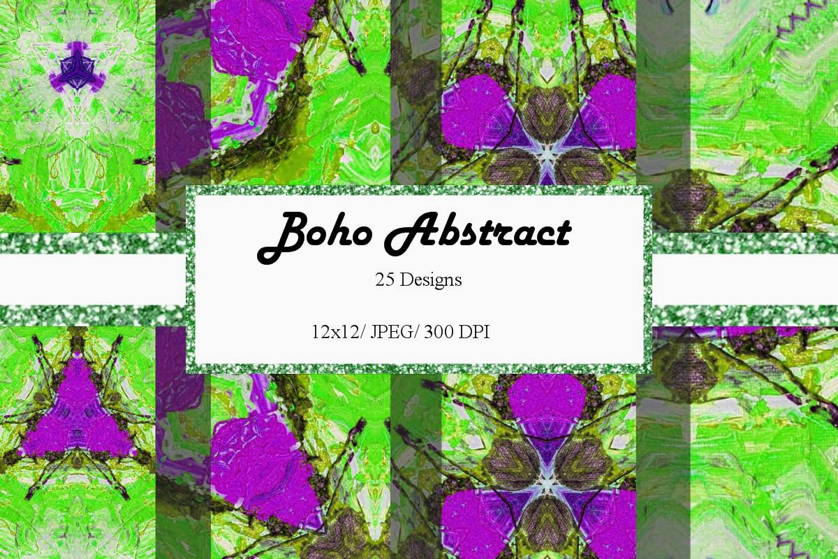 Boho Abstract 12x12 Digital Paper Neon