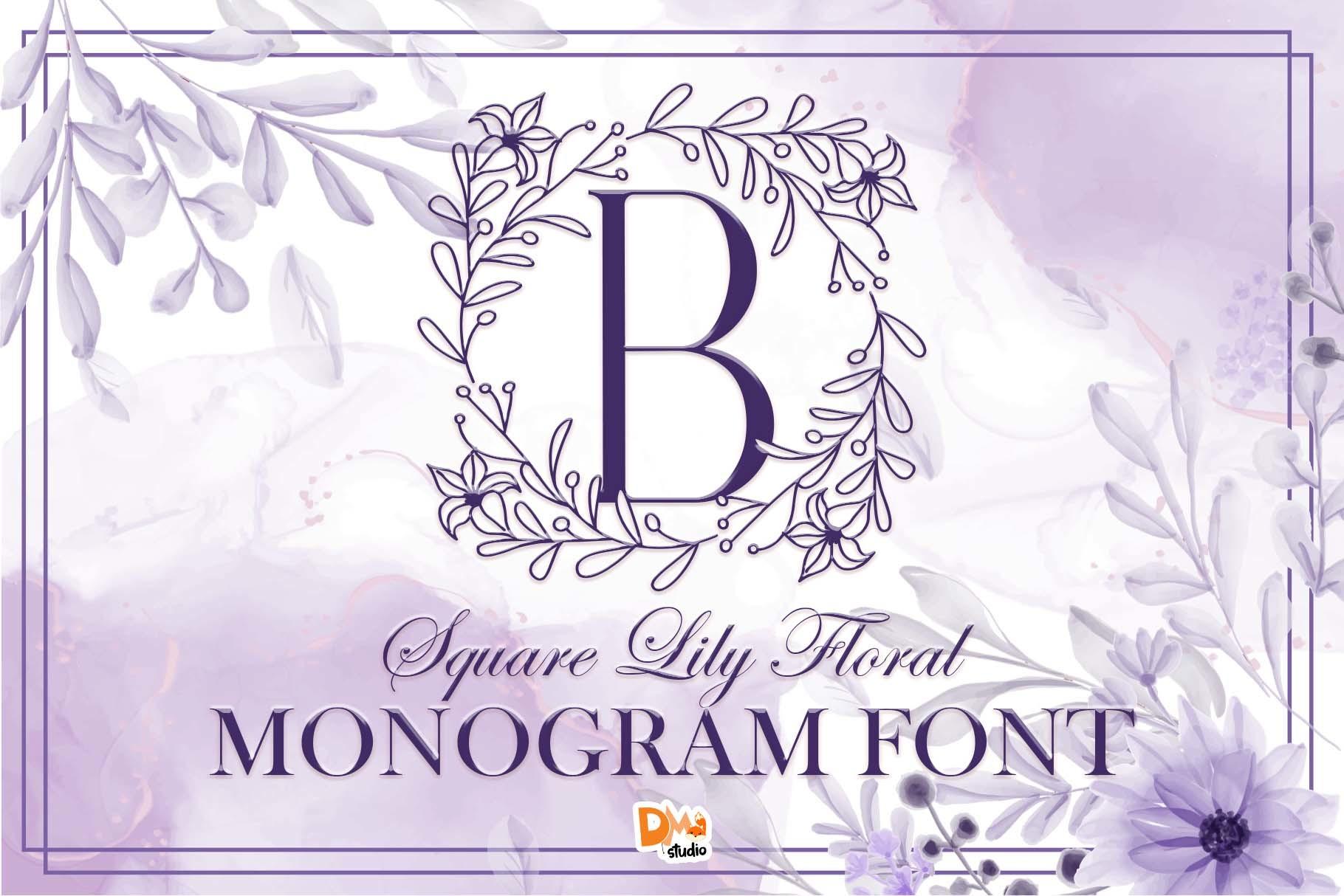 Square Lily Floral Monogram Font