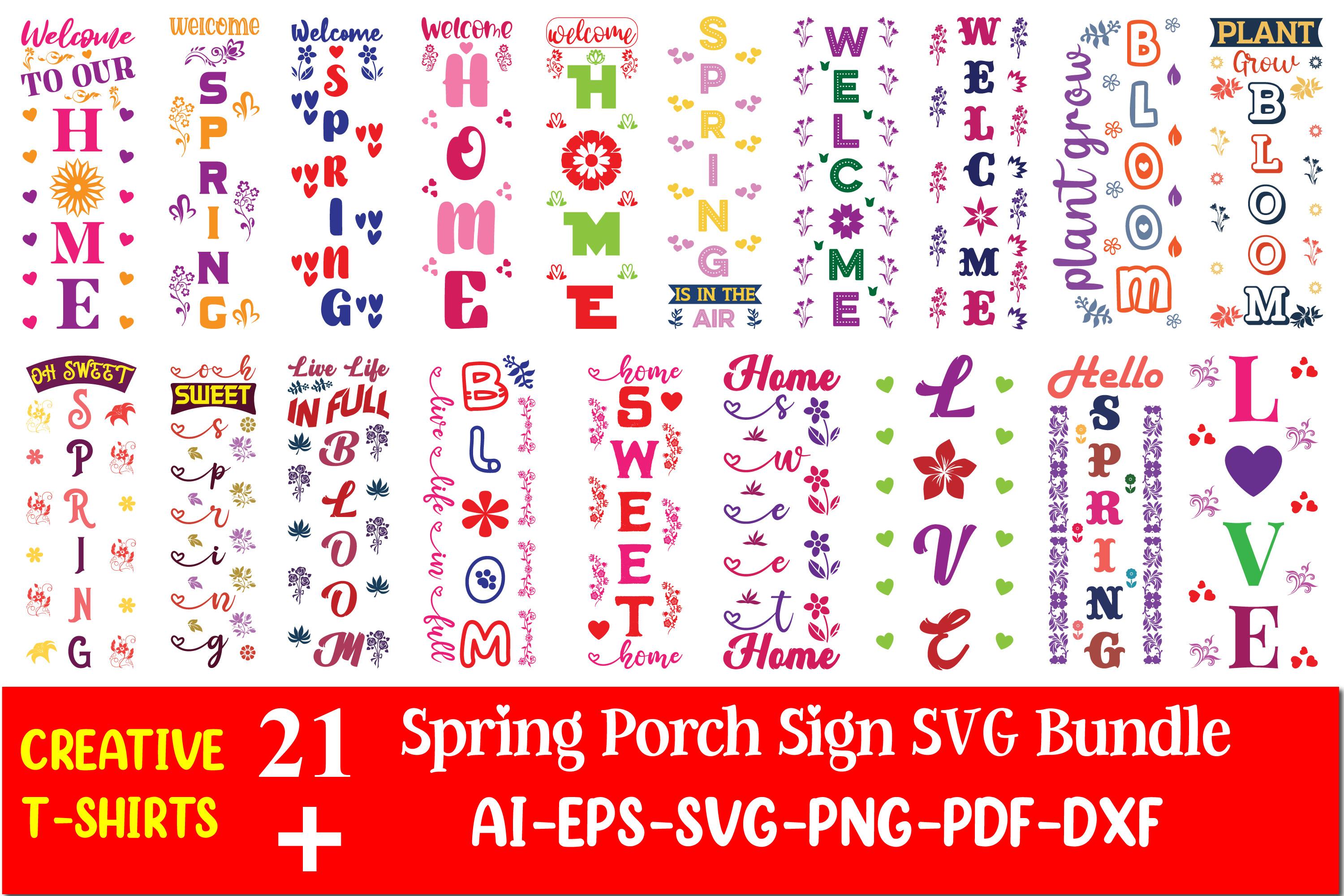 Spring Porch Sign SVG Bundle
