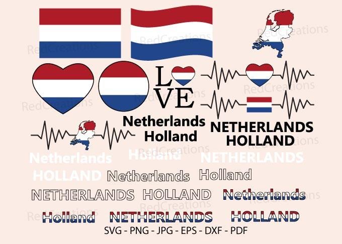 Netherlands Flag Svg Bundle, Map, Love