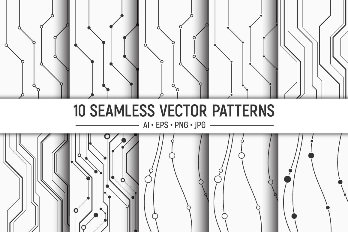 10 Lines Seamless Vector Patterns