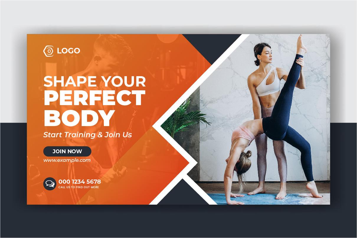 Fitness & Gym Web Banner Design Template