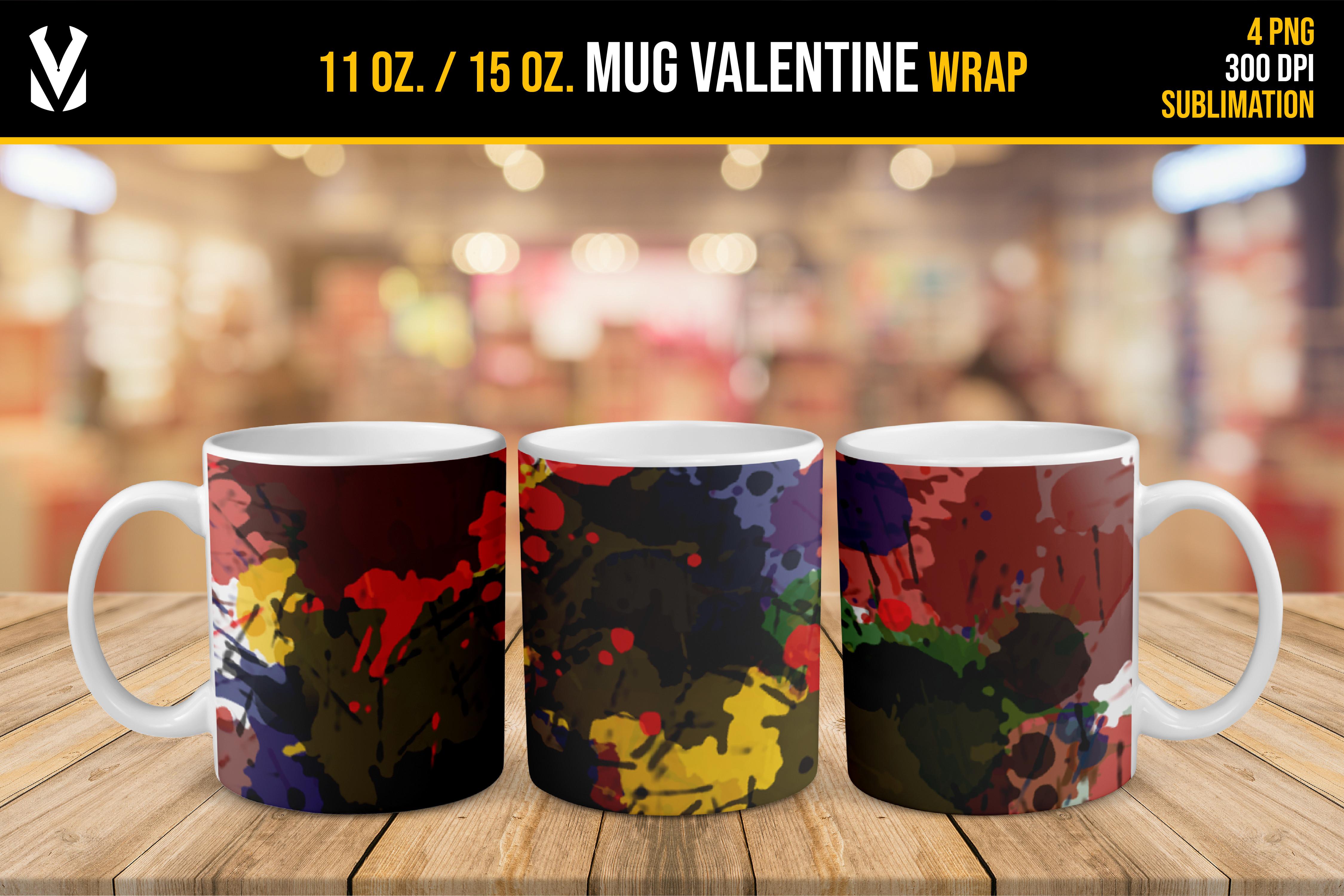 Colors Sublimation Mug Valentine Design