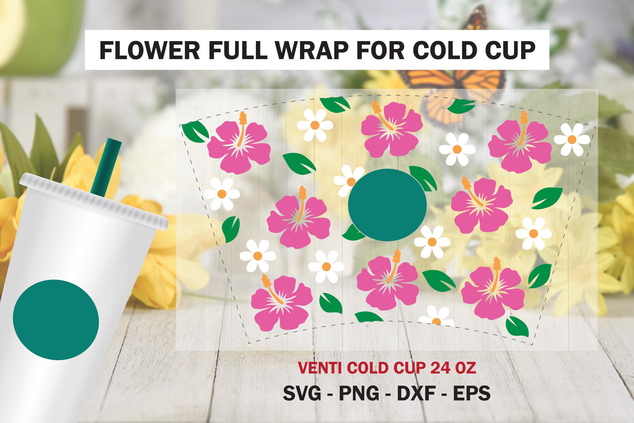 Flower Full Wrap Venti Cold Cup 24 Oz