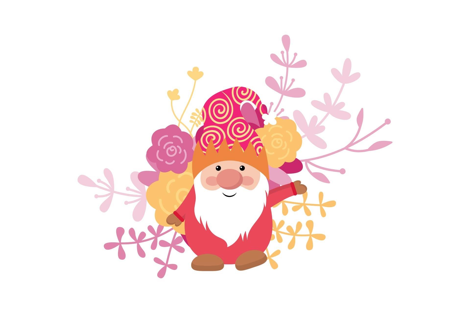 Gnome with Pink Flower