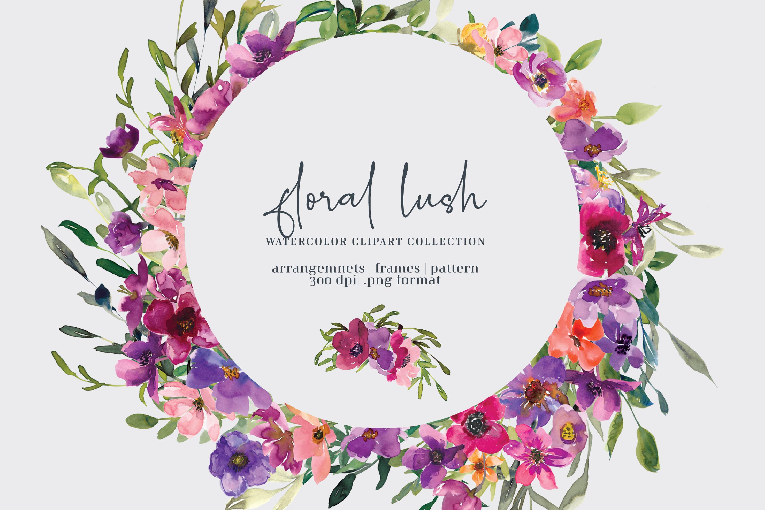 Colorful Floral Frame Clipart Set