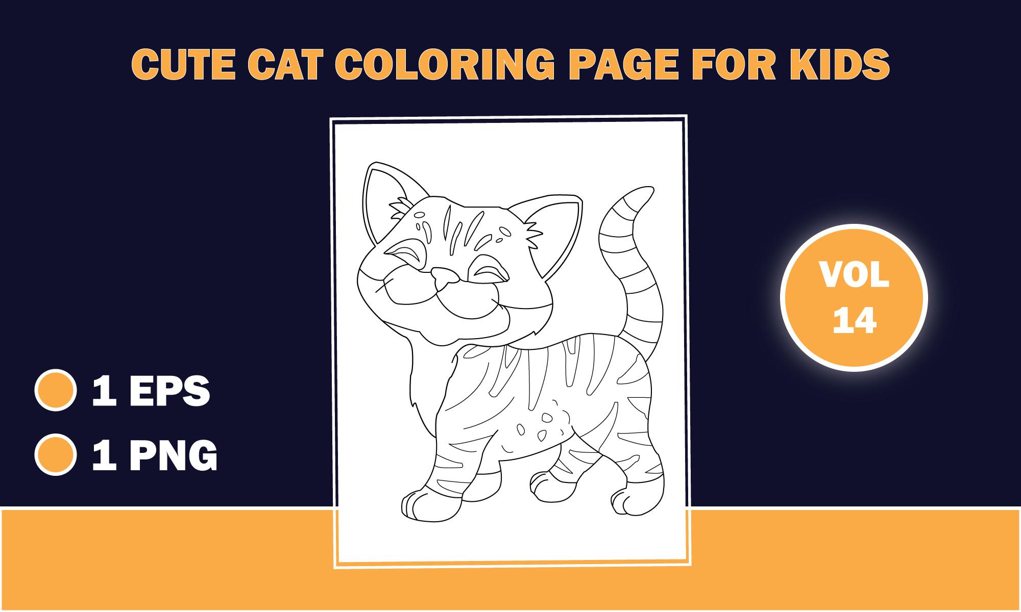 Cute Cat Outline Coloring Pages for Kids
