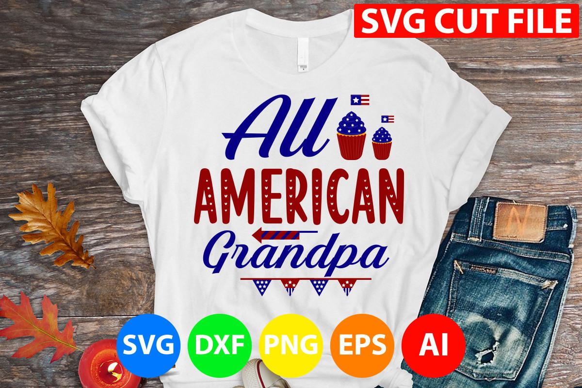 All American Grandpa Svg Cut File