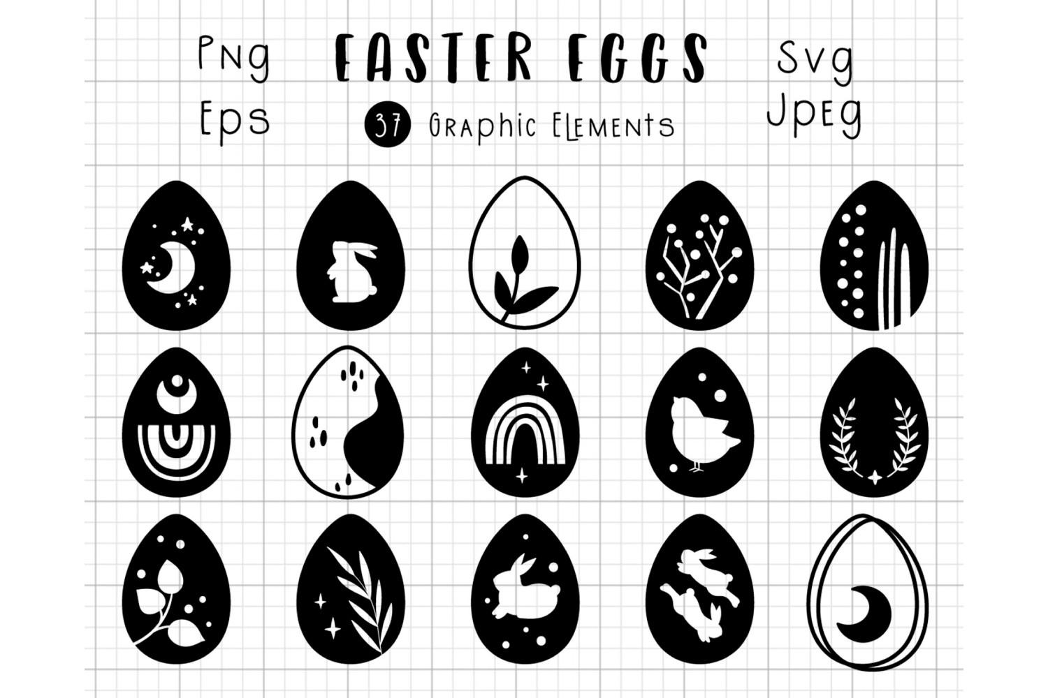 Celestial Easter Eggs SVG PNG Bundle