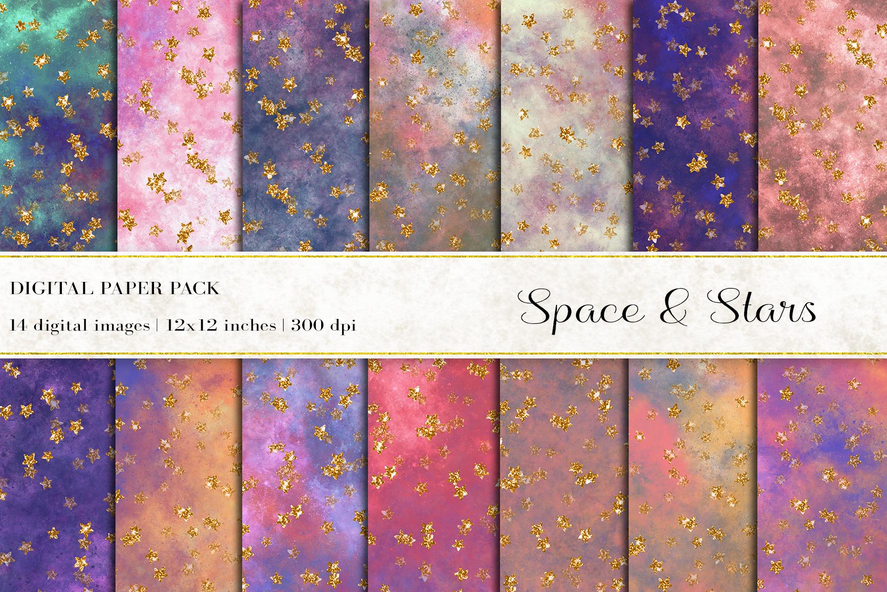 Space Stars Digital Papers