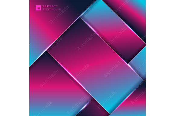 Abstract Pink Blue Neon Stripes Pattern
