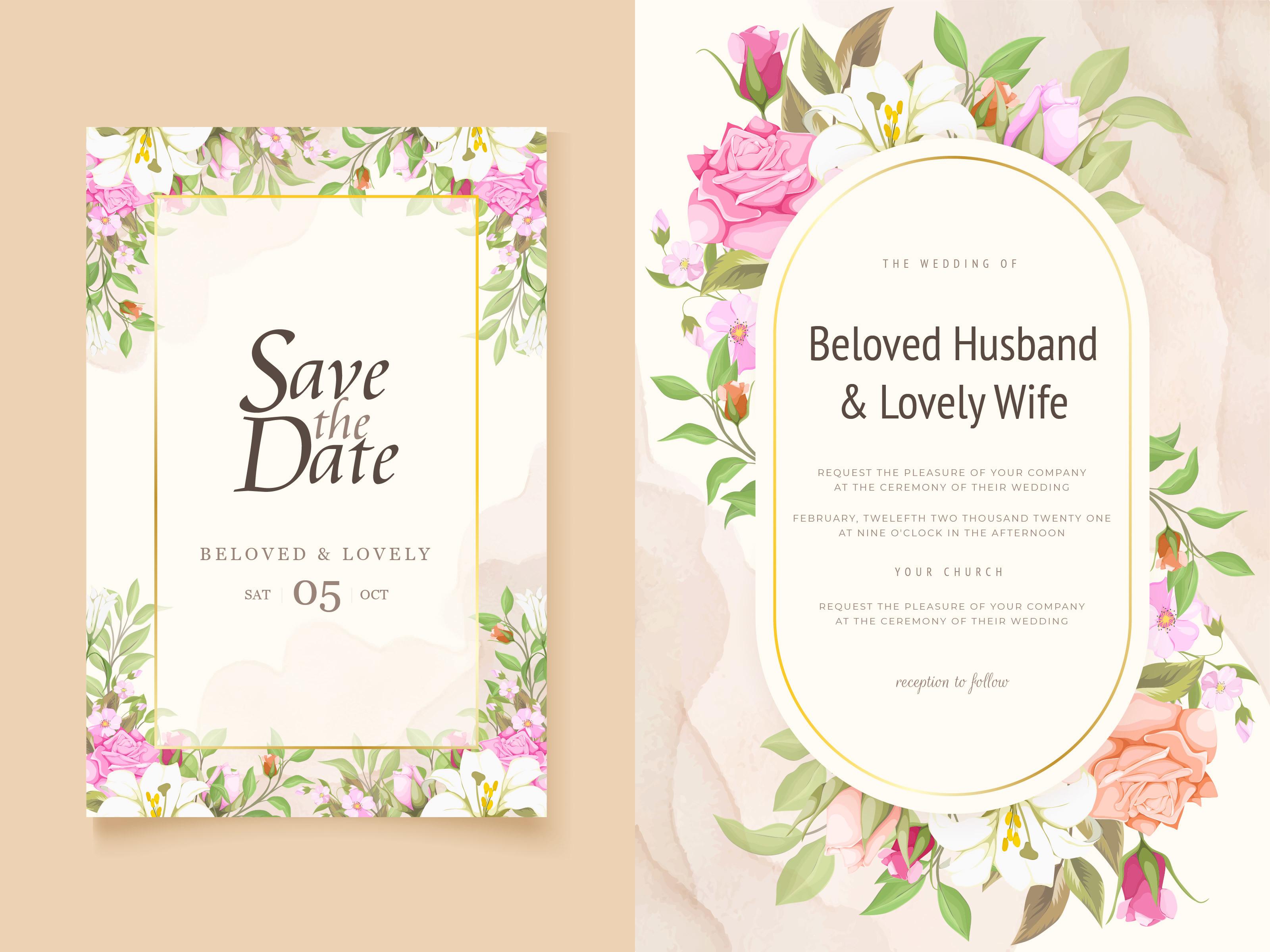 Wedding Card Invitation Design Template