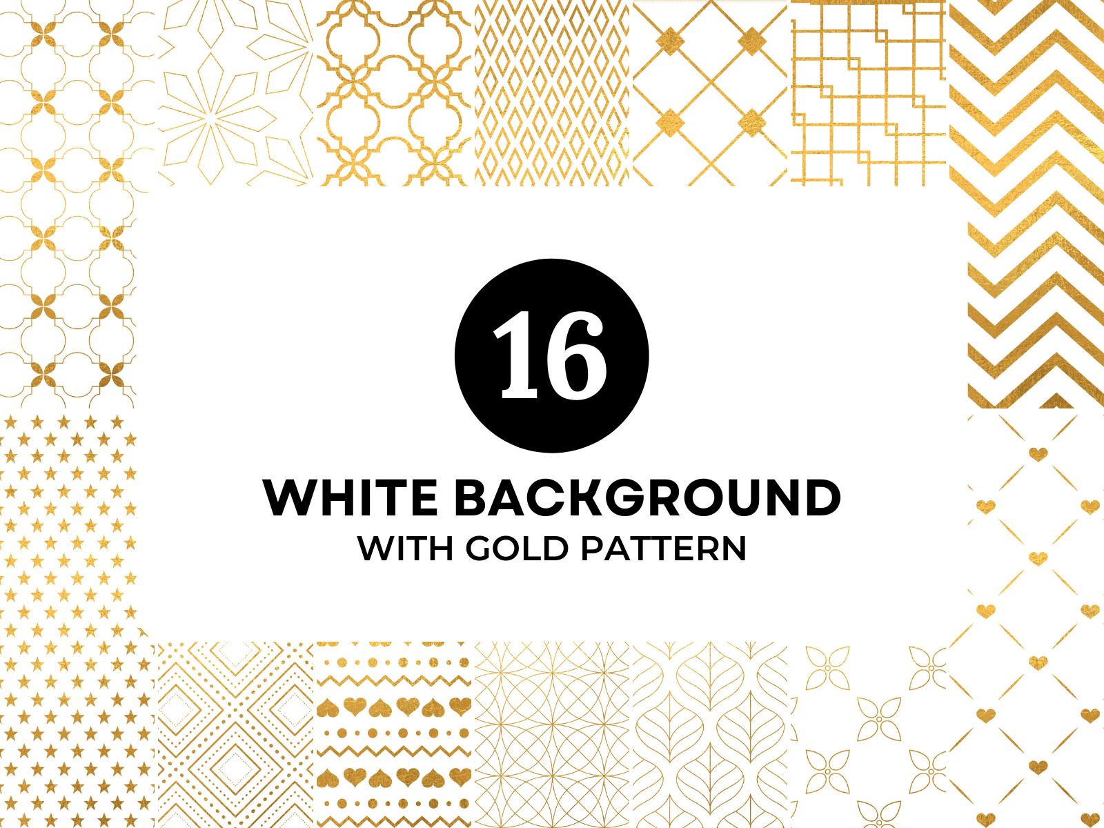 White Background with Gold Pattern