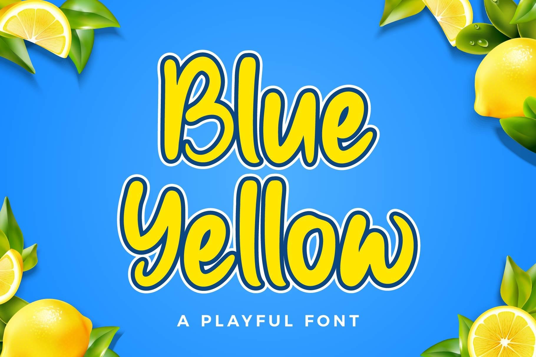 Blue Yellow Font
