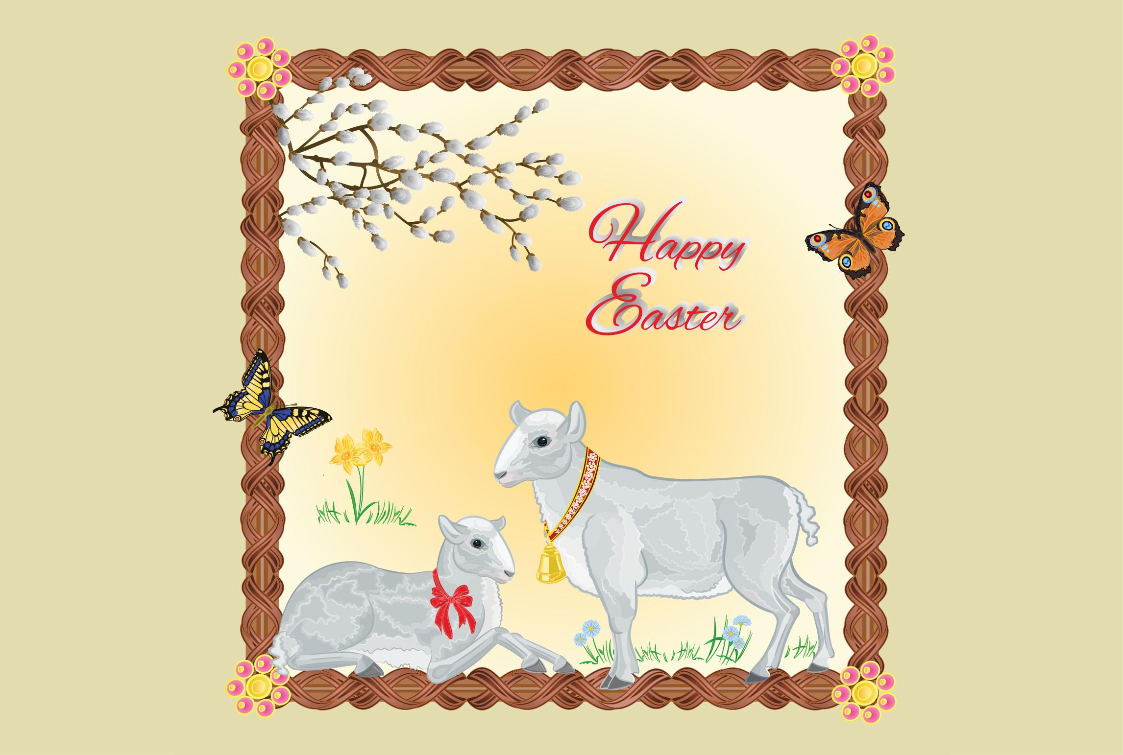 Easter Frame Place for Text Design