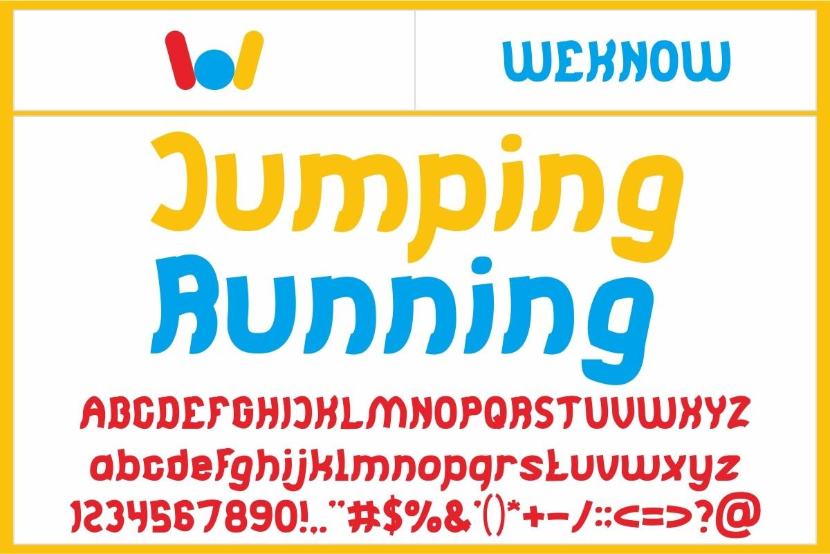 Jumping and Running Font