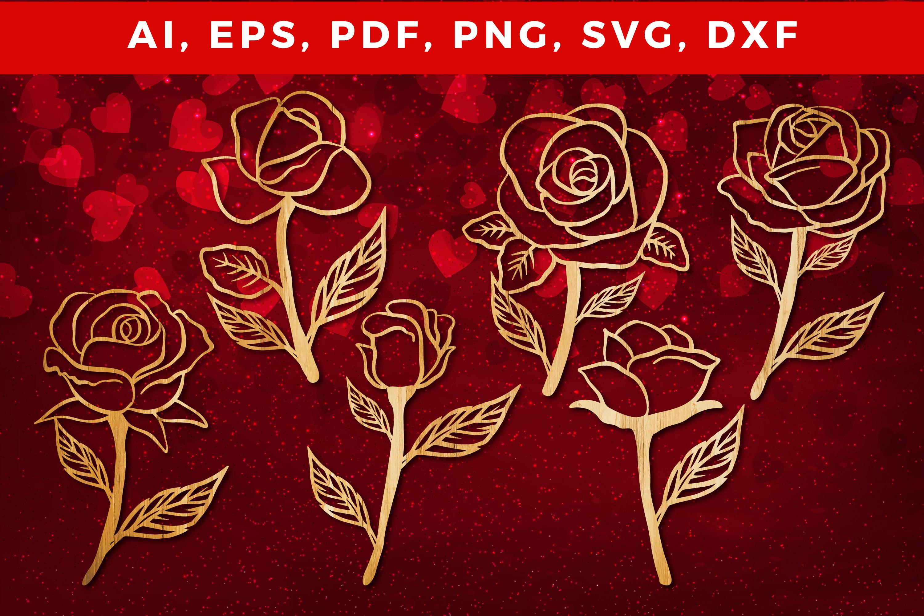 Valentine Rose Laser-cut SVG Bundle