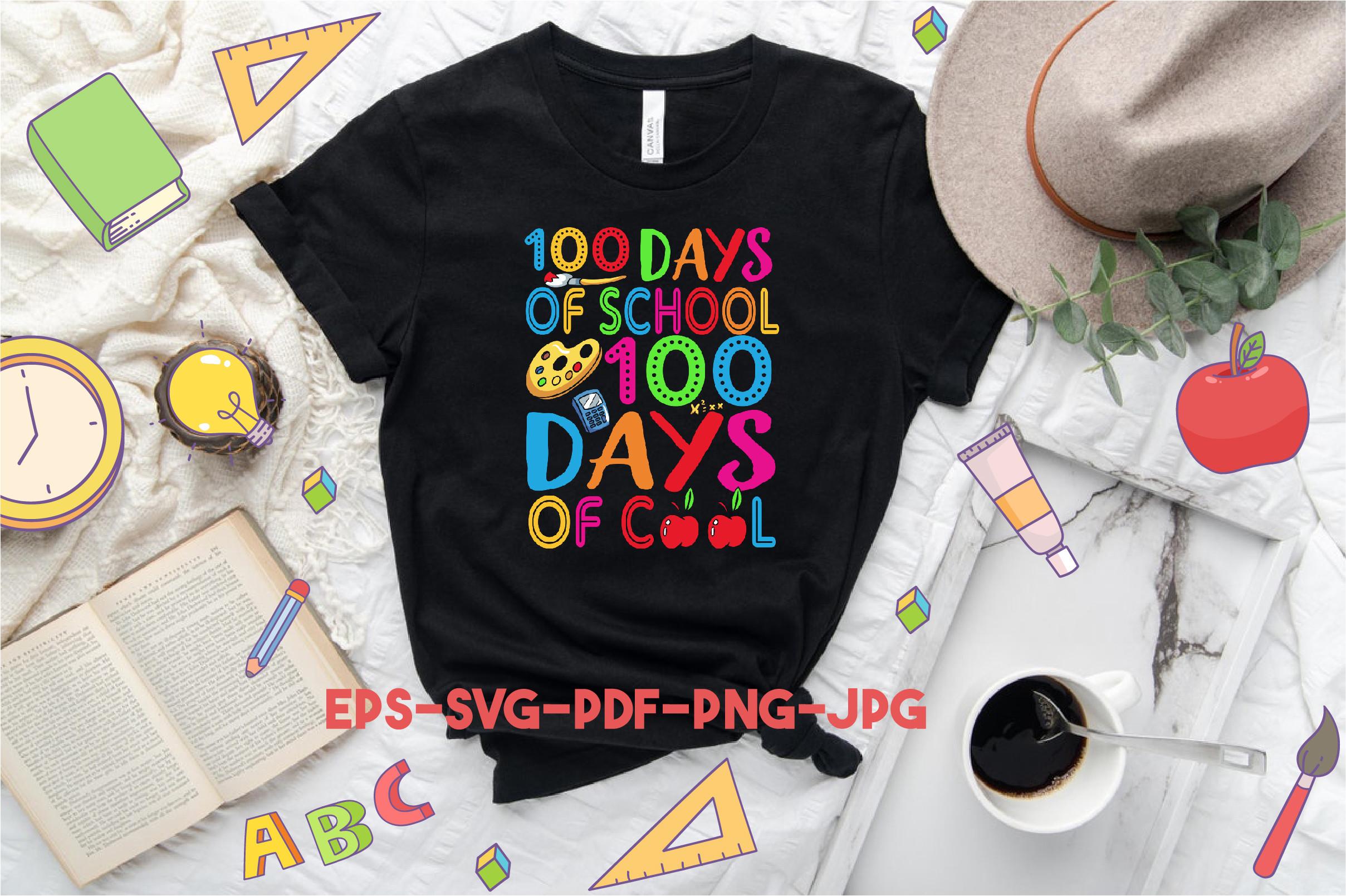 100 Days of School SVG T-Shirt Design