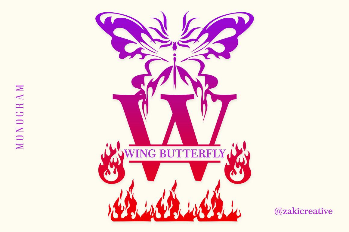Butterfly Fire Monogram Font